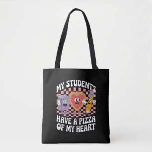 Tote Bag Professeur Mes élèves ont une pizza de mon cœur 