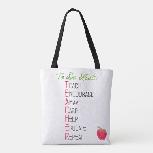 Tote Bag Professeur pour faire la typographie d'aquarelle (Dos)