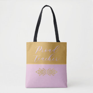 Tote Bag Professeur Pride rose et or