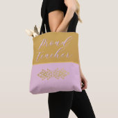 Tote Bag Professeur Pride rose et or (De près)