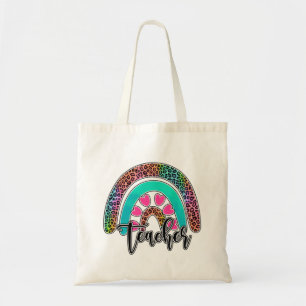 Tote Bag Professeur Rainbow - Empreinte de léopard coloré