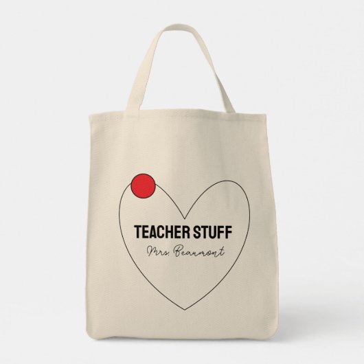 Tote Bag Professeur Stuff Nom de l'enseignant Appréciation  (Dos)