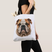 Tote Bag Profil de bulldog anglais mignon réaliste (De près)