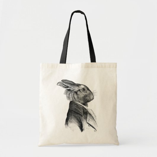 Tote Bag Profil de portrait de lapin (Devant)