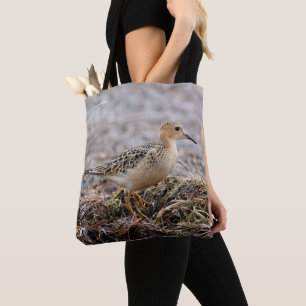 Tote Bag Profil d'un bécasseau à poils cassés à la plage