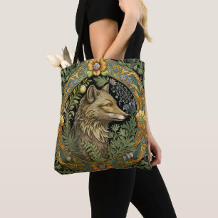 Tote Bag Profil Wolf en style vintage