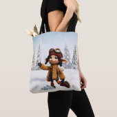 Tote Bag Profiter d'une journée de neige (De près)