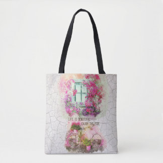 Tote Bag Profitez De La Promenade | Vélo Aquarelle Avec Fle
