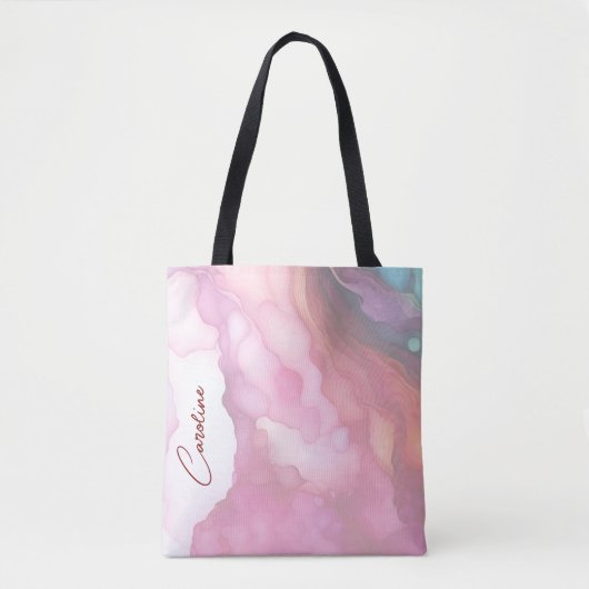 Tote Bag Profitez de votre retraite Pastel couleurs fluides (Devant)
