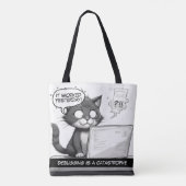 Tote Bag Programmer Cat Humour Debugging is Catastrophe (Dos)