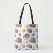 Tote Bag Projets tricots avec conception de chats  (Devant)