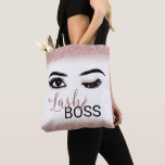 Tote Bag Prolongements roses modernes de cil de patron de<br><div class="desc">Sacs fourre-tout à maquilleur de prolongements de cil de patron de mèche.</div>