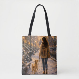 Tote Bag Promenade Cozy d'Hiver avec Mon Meilleur Ami