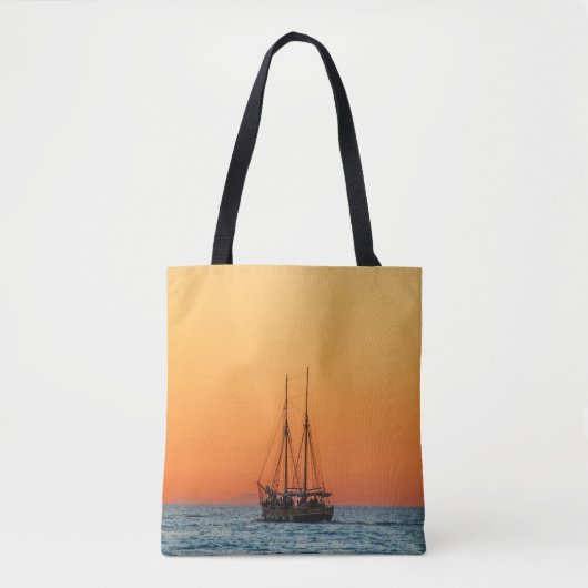 Tote Bag Promenade en bateau à coucher de soleil (Devant)