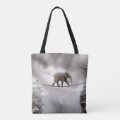 Tote Bag Promenades d'éléphant de bébé Tightrope (Dos)