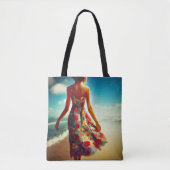 Tote Bag Promenez-Vous Sur La Plage (Devant)