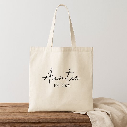 Tote Bag Promu à Tante | EST 2025 Nouveau cadeau de tante