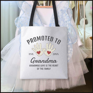 Tote Bag Promu Grand-mère Empreintes de mains de bébé noir