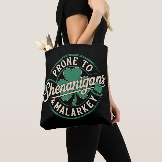 Tote Bag Prone To Shenanigans & Malarkey St Patrick's Day (De près)