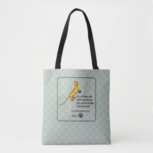 Tote Bag Propriété de Chat Médiévale (Devant)