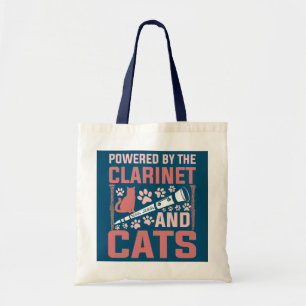 Tote Bag Propulsé Par Le Clarinet Et Les Chats Drôle Clarin