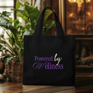 Tote Bag Propulsé par Wellness Minimaliste Typographie Viol