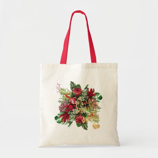 Tote Bag PROTÉA ROUGE DE COULEUR D'EAU FLORALE PixDezines (Devant)