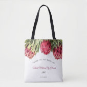 Tote Bag Proteas Rose Moderne Mariage Floral Maid Of Honor (Devant)