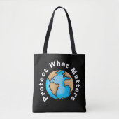 Tote Bag Protéger ce qui compte Éco Terre Design (Devant)
