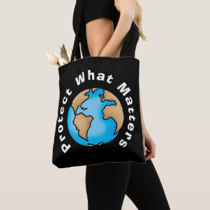Tote Bag Protéger ce qui compte Éco Terre Design
