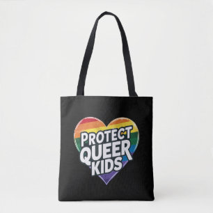 Tote Bag Protéger les enfants queer Rainbow Heart LGBT Prid