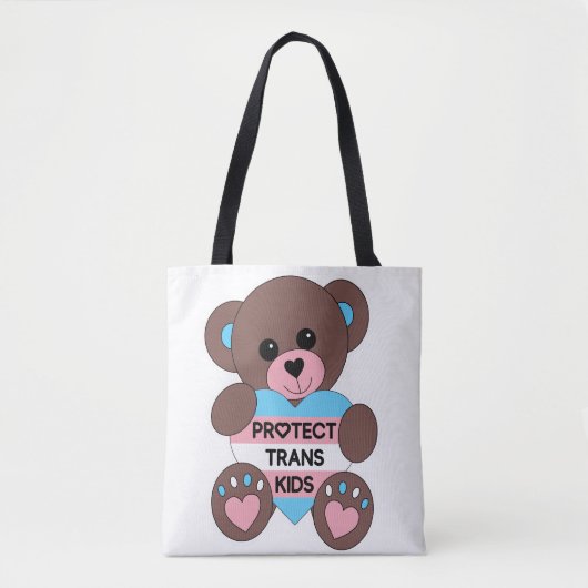 Tote Bag Protéger Trans Kids Pride Drapeau Teddy Bear (Devant)