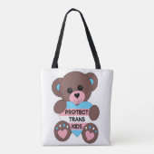 Tote Bag Protéger Trans Kids Pride Drapeau Teddy Bear (Dos)