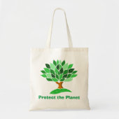 Tote Bag Protégez la planète. Conception de l'arbre. (Devant)