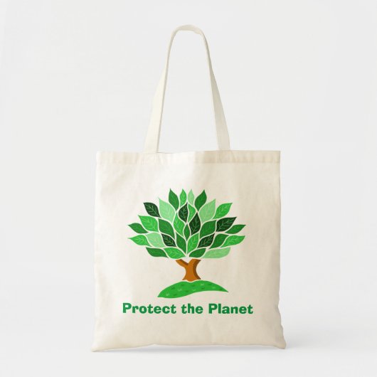 Tote Bag Protégez la planète. Conception de l'arbre. (Devant)