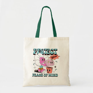 Tote Bag Protégez Votre Tranquillité D'Esprit Retro Flower 