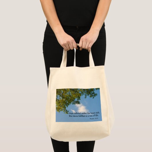 Tote Bag Proverbes 13:12 L'espoir différé rend le coeur mal (Devant (produit))