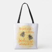 Tote Bag Proverbes Bible Citation Des Abeilles De Miel (Dos)
