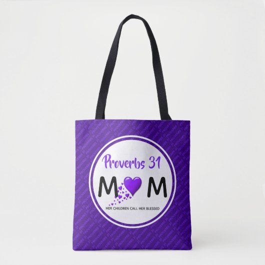 Tote Bag PROVERBS 31 Fête des mères Anniversaire violet (Devant)