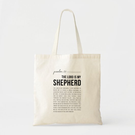 Tote Bag Psaume 23 NKJV Le Seigneur est Mon Pasteur (Devant)