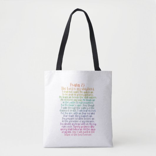 Tote Bag Psaume 23 NKJV Le Seigneur est Mon Pasteur (Devant)
