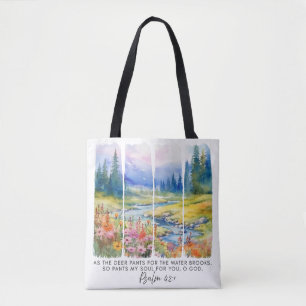 Tote Bag Psaume 42:1 La nature des cerfs se brosse