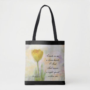 Tote Bag Psaume 51:10 Créer en moi un coeur propre O Dieu