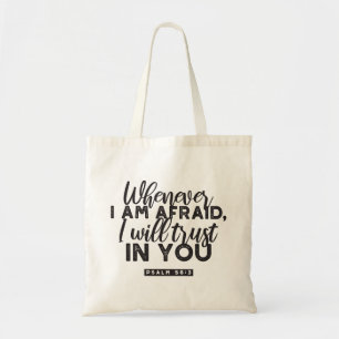 Tote Bag Psaume 56:3 Bible Verse Art "Je ferai confiance en