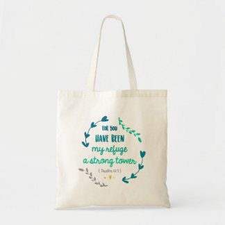 Tote Bag Psaume 61:3 Forte tour foi chrétienne Bible