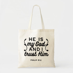 Tote Bag Psaume 91:2 – Verset de la Bible chrétienne de con