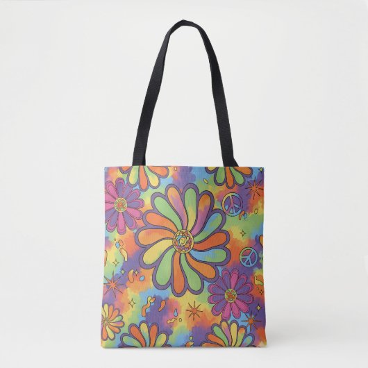 Tote Bag Psychedelic Daisy Daze (Devant)