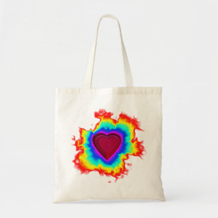 Tote Bag Psychédélique Aura double coeur