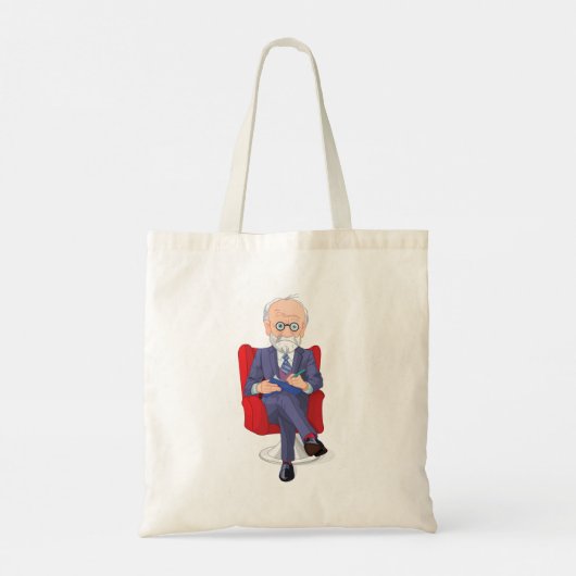 Tote Bag Psychologue en costume avec Bloc-notes assis (Dos)