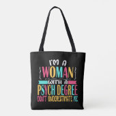Tote Bag Psychologue Psychologie Diplôme principal PsyD PhD (Dos)